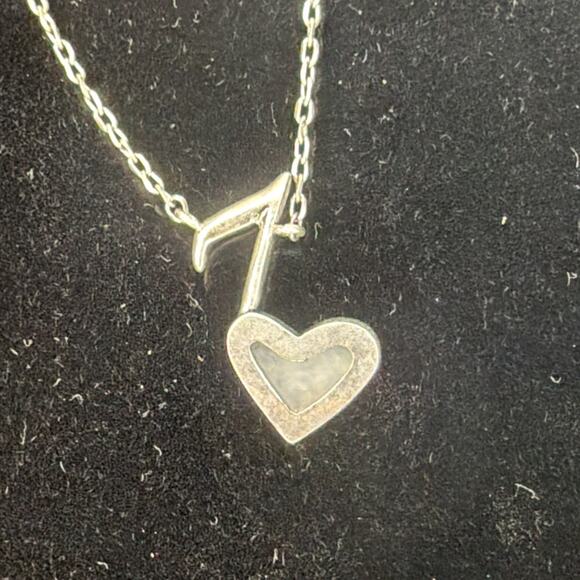 Kendra Scott Dolly Parton Ari Heart Music Note Necklace Silver Drusy Dust Bag179 - Picture 2 of 8